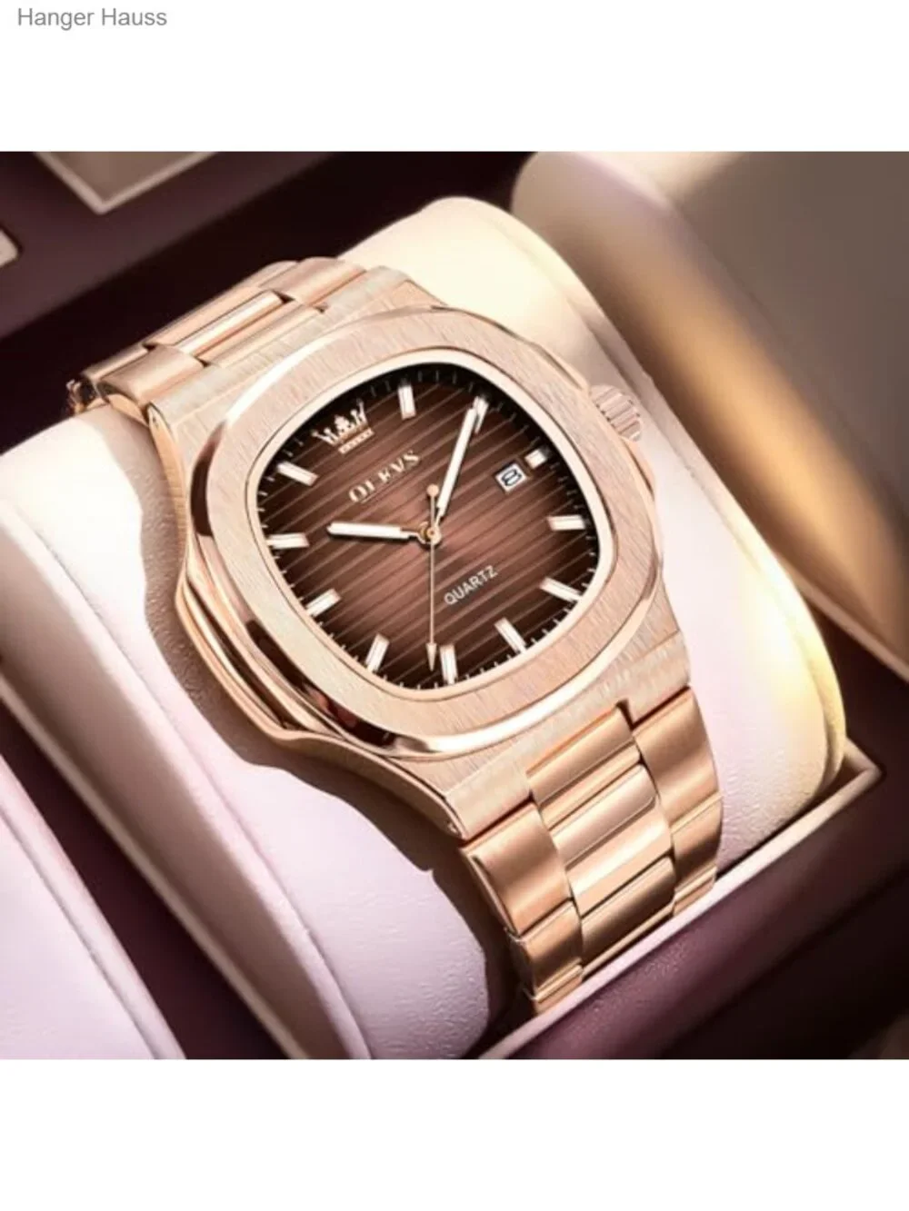 Men's Octagon Stainless Steel Dress Watch, Analog Quartz with Date Window,